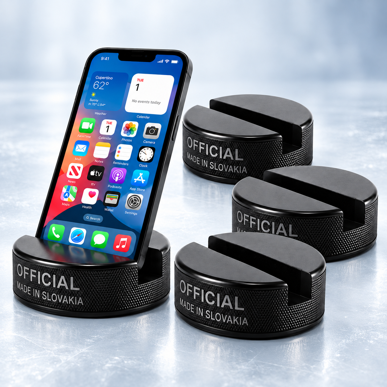 PUCKUPS 4 Pack hockey puck phone stands