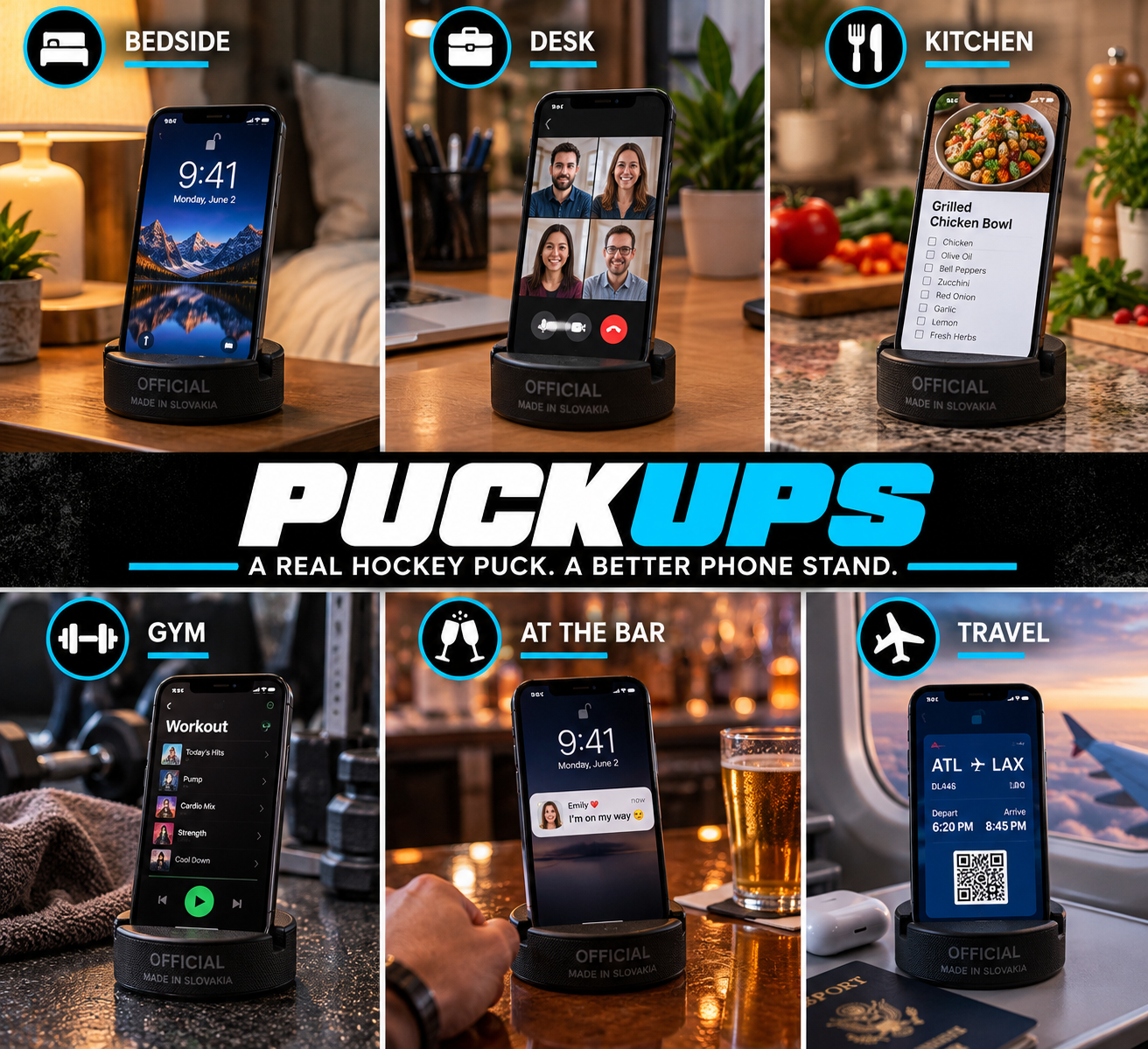 PUCKUPS everyday lifestyle scenes
